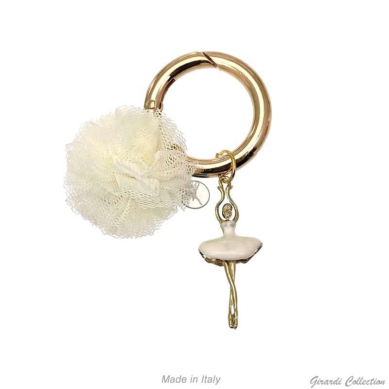 Porte-clés doré ballerine pompon – Image 2